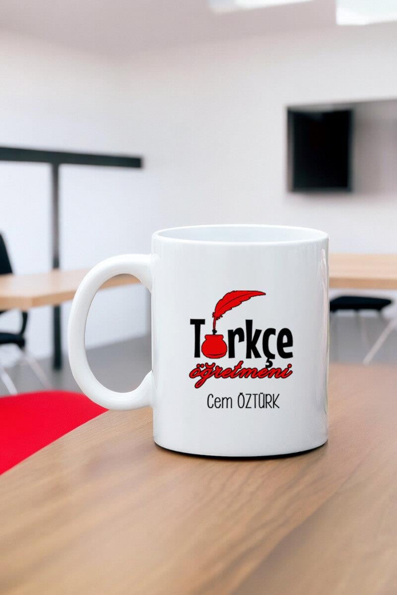 Türkçe Öğretmenine Hediye Beyaz Kupa Bardak
