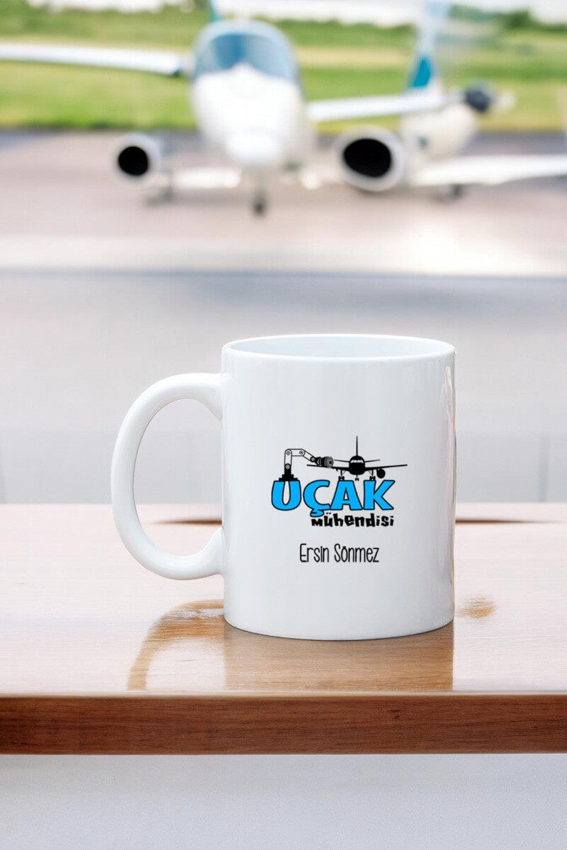 Uçak Mühendisine Hediye Beyaz Kupa Bardak