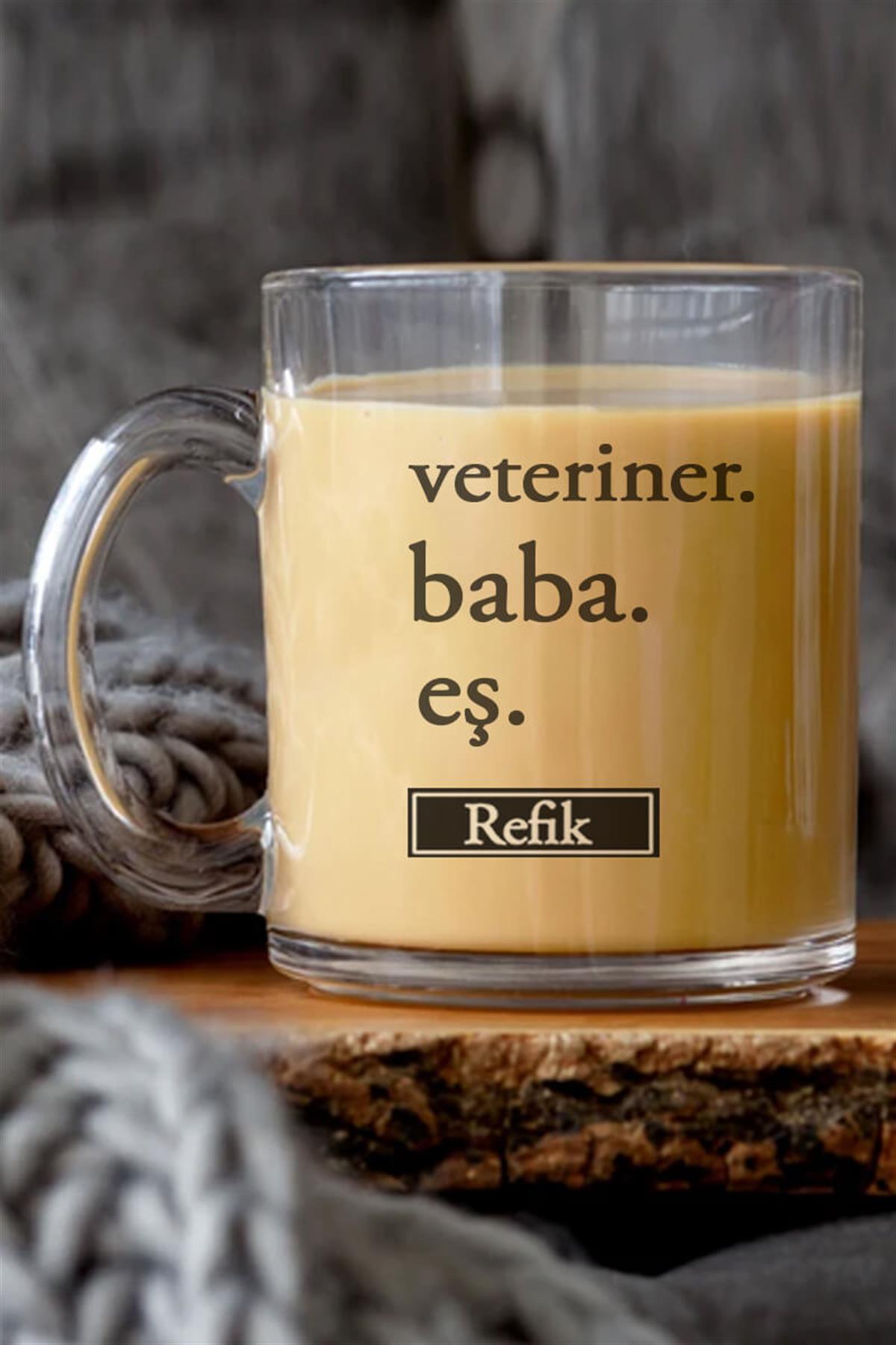 Veteriner Hekimi Babaya Hediye Cam Kahve Kupası