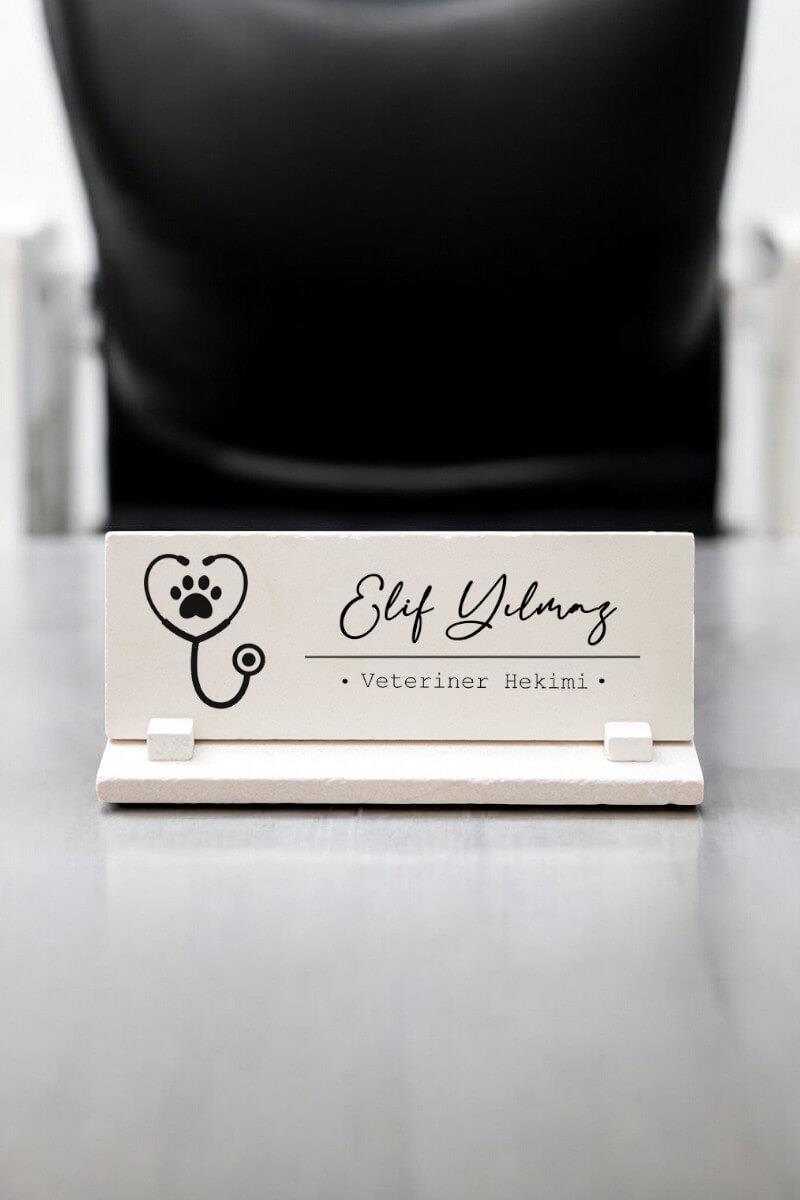 Veteriner Hekimi Kliniğine Hediye Masa İsimliği