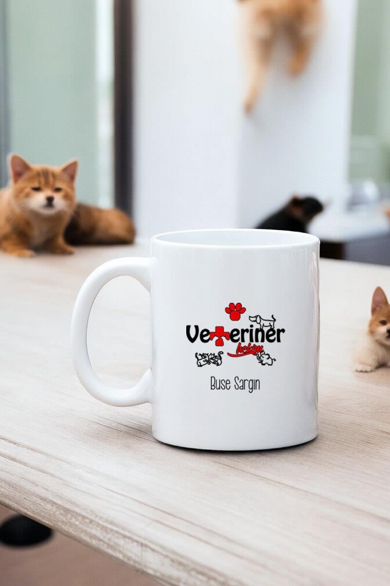 Veteriner Hekimine Hediye Beyaz Kupa Bardak