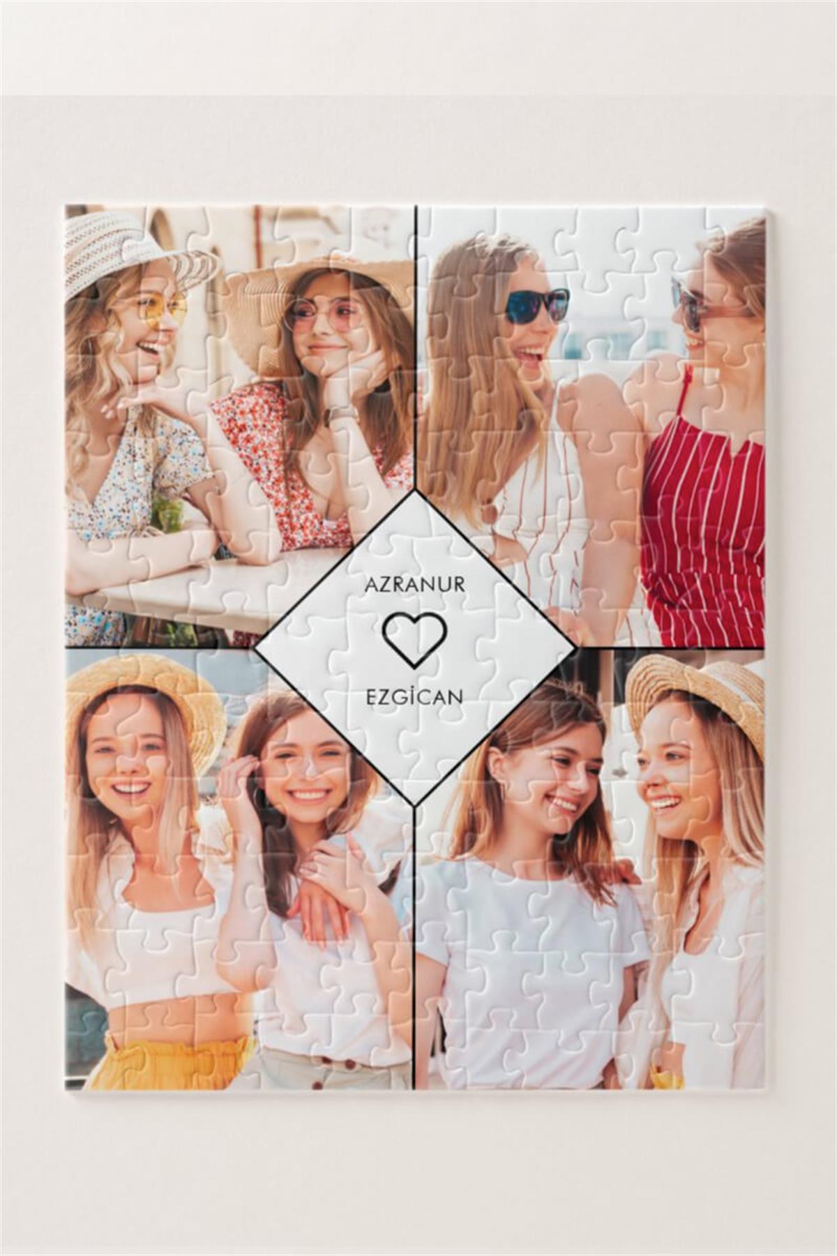 Yakın Arkadaşa Hediye 4 Fotoğraflı Kolaj Puzzle
