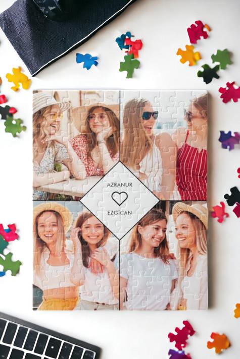 Yakın Arkadaşa Hediye 4 Fotoğraflı Kolaj Puzzle