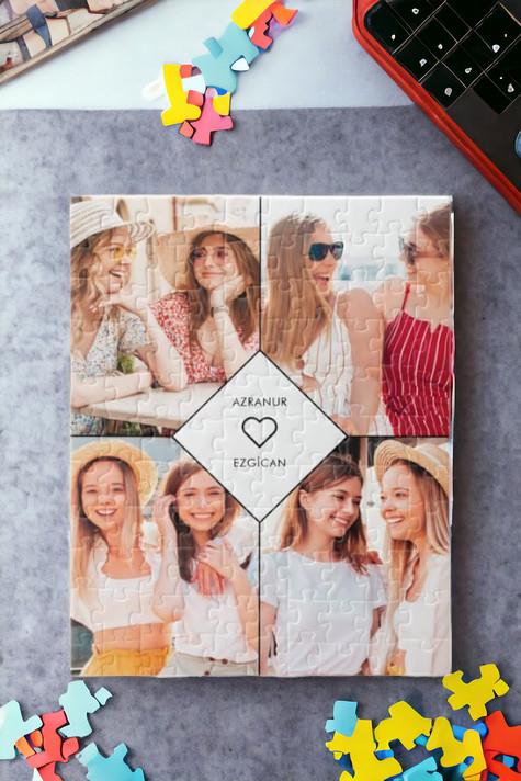 Yakın Arkadaşa Hediye 4 Fotoğraflı Kolaj Puzzle