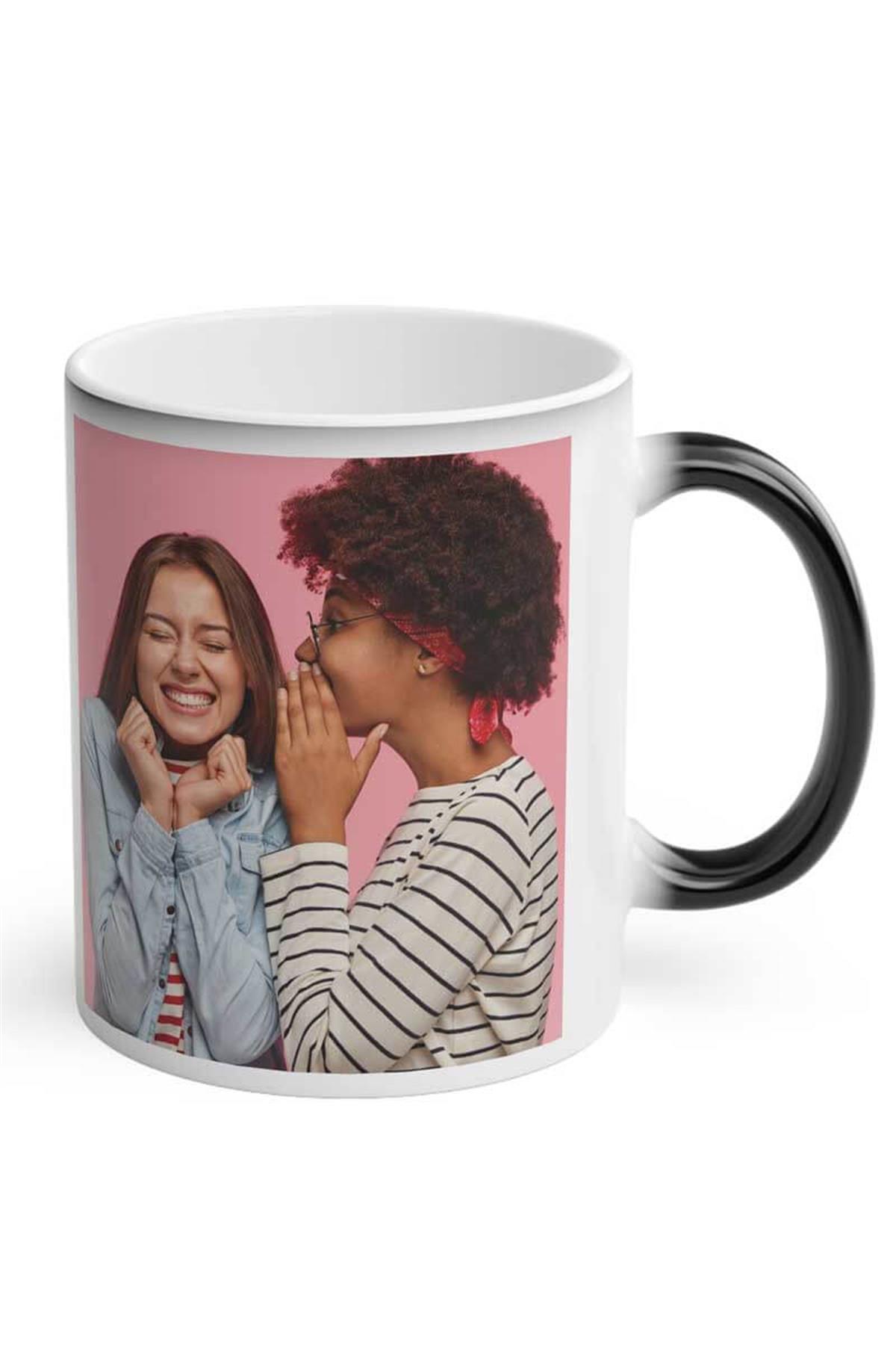 Yakın Arkadaşa Hediye Fotoğraflı Sihirli Kupa Bardak