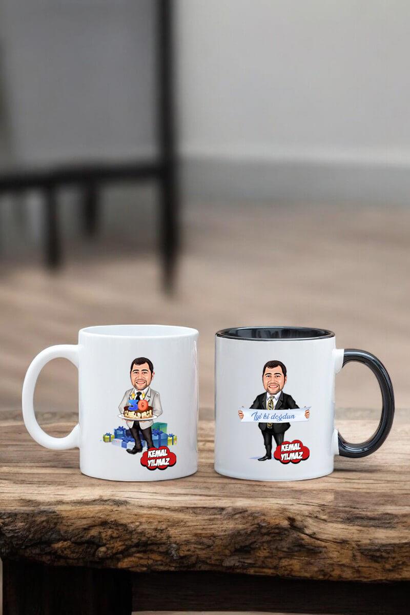 Yakın Erkek Arkadaşa Doğum Günü Hediyesi Karikatürlü Kupa