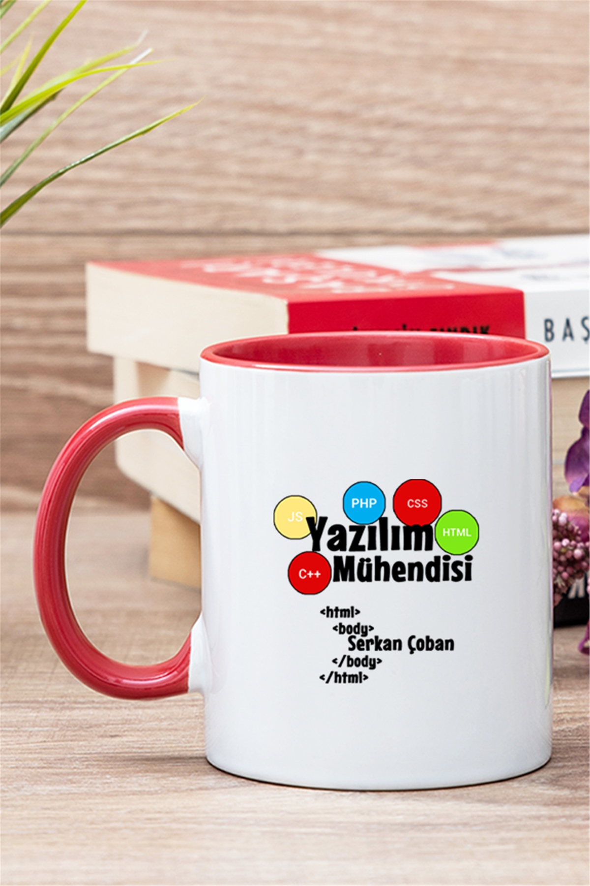 Yazılım Mühendisi İçi Renkli Kupa Bardak