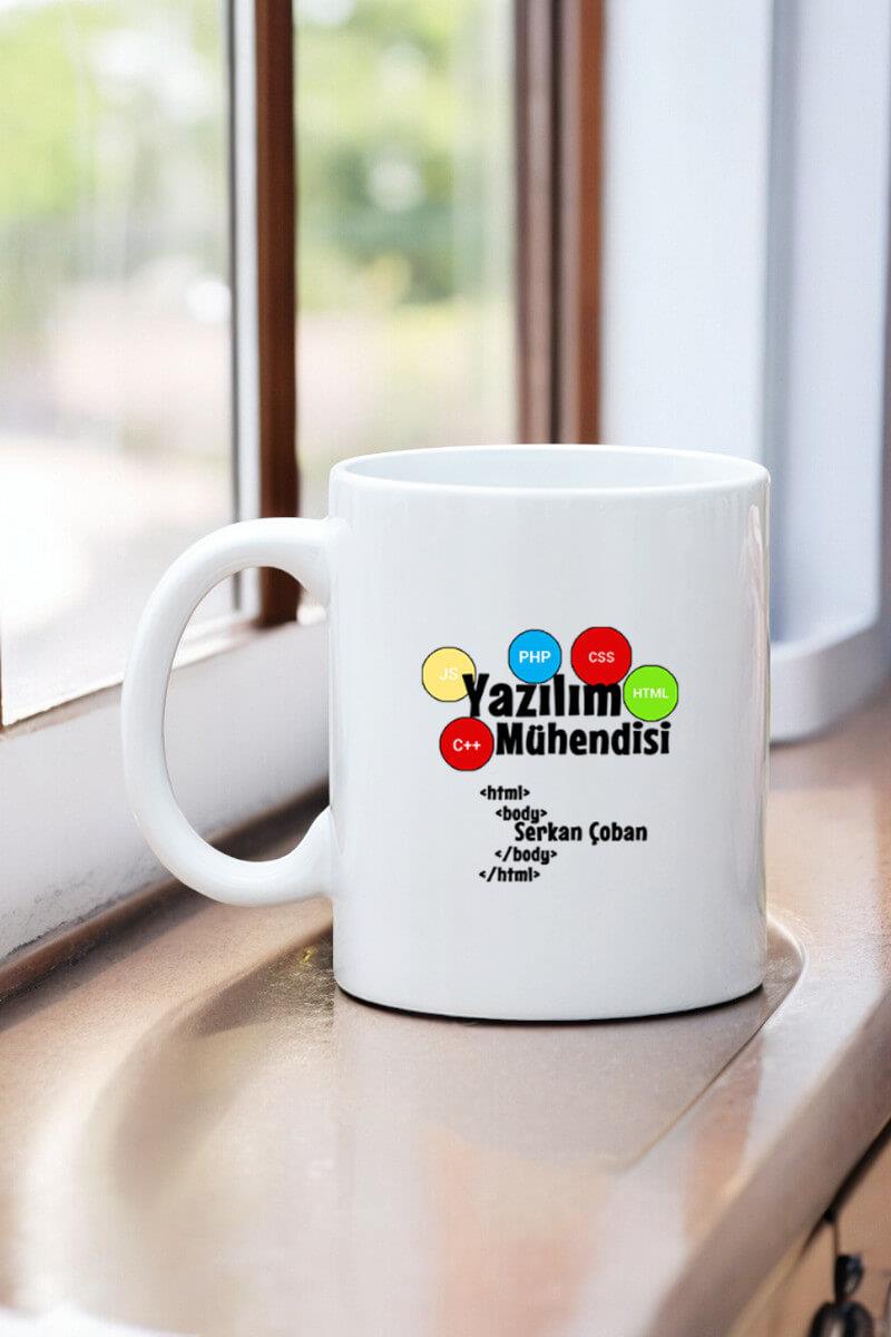 Yazılım Mühendisine Hediye Beyaz Kupa Bardak