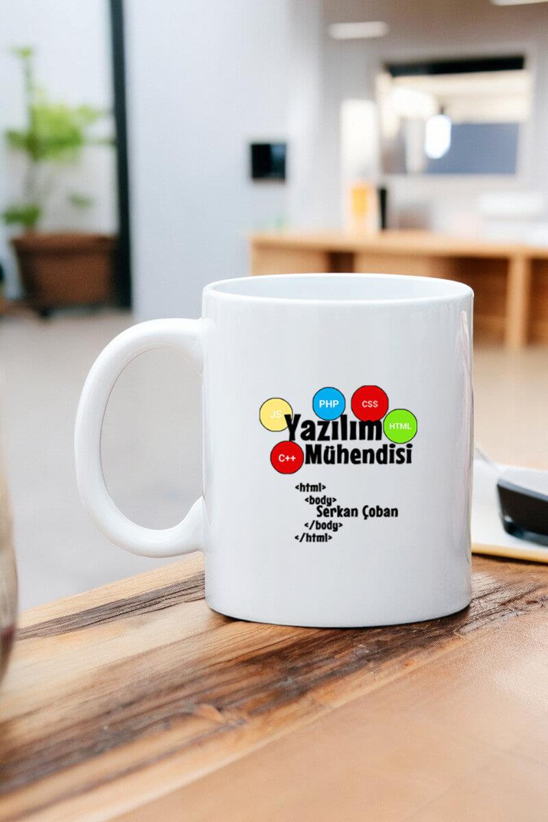 Yazılım Mühendisine Hediye Beyaz Kupa Bardak