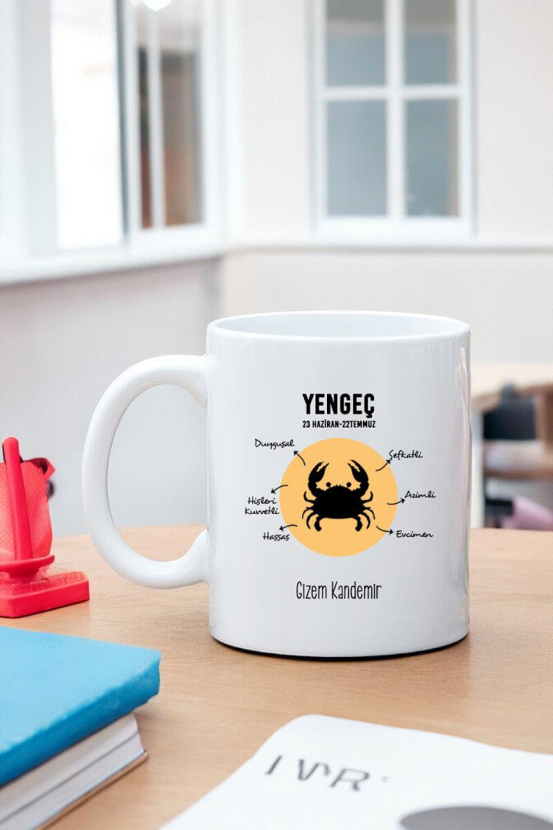 Yengeç Burcuna Hediye Kişiye Özel Kupa Bardak