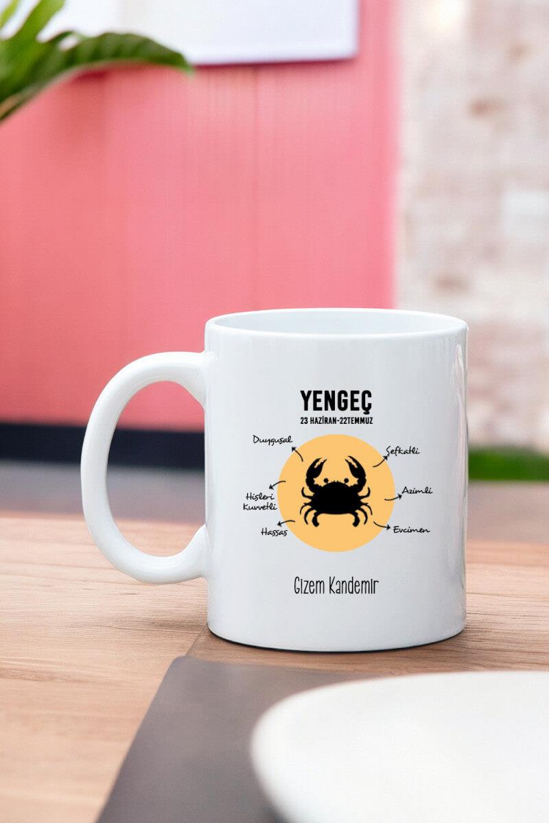 Yengeç Burcuna Hediye Kişiye Özel Kupa Bardak