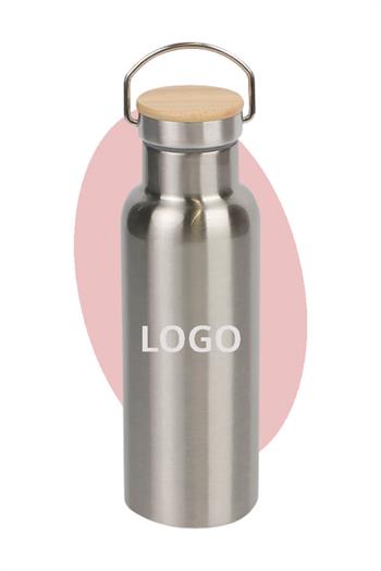 600ml Bambu Kapak Detaylı Promosyon Çelik Termos 0693-PETK