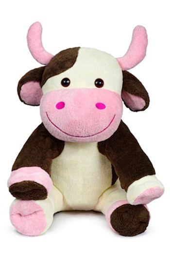 80 cm Oturan Kahverengi Peluş İnek