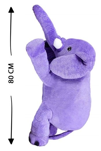 80 cm Uyku Arkadaşı Mor Peluş Fil