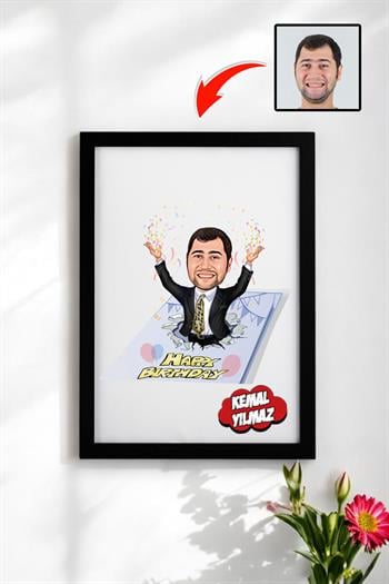 Abiye Doğum Günü Hediyesi Karikatürlü Çerçeve