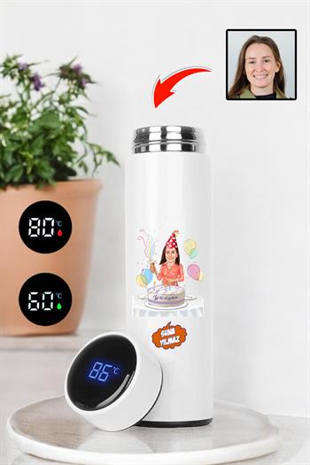 Ablaya Doğum Günü Hediyesi Karikatürlü Termos Bardak