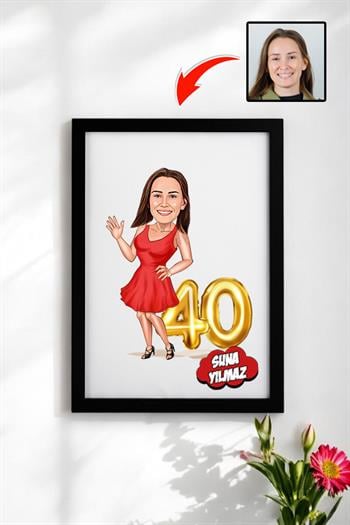Ablaya Doğum Günü Hediyesi Karikatürlü Çerçeve