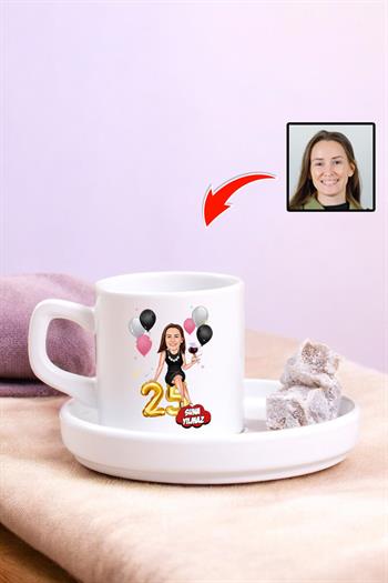 Ablaya Doğum Günü Hediyesi Karikatürlü Türk Kahvesi Fincanı