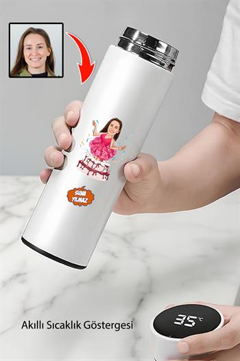 Ablaya Doğum Günü Hediyesi Karikatürlü Termos Bardak