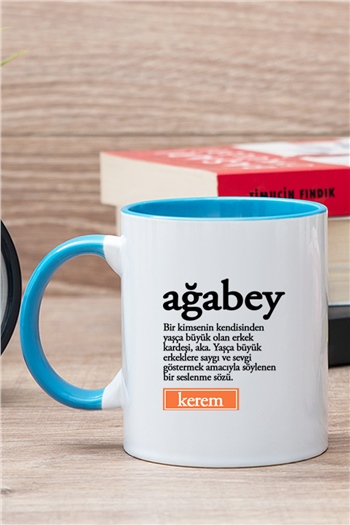 Ağabey Kelime Anlamı İçi Renkli Kupa Bardak