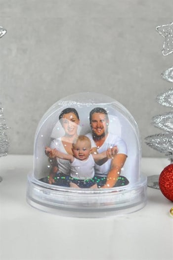 Aileye Yılbaşı Hediyesi Fotoğraflı Kar Küresi