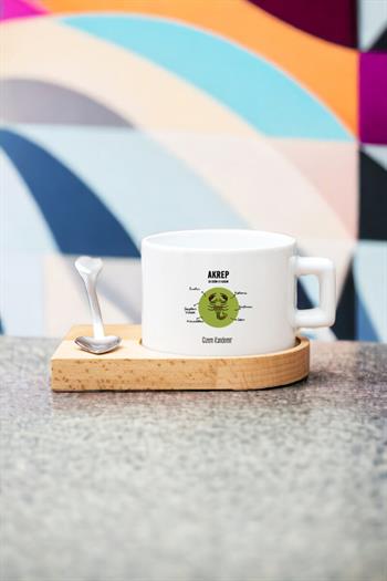 Akrep Burcu Kadına Hediye Ahşap Altlıklı Fincan