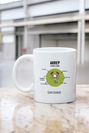 Akrep Burcuna Hediye Kişiye Özel Kupa Bardak