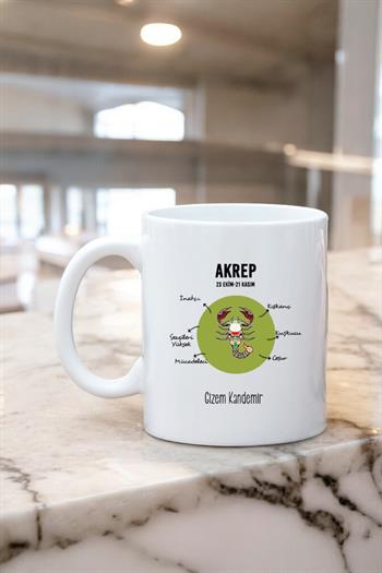 Akrep Burcuna Hediye Kişiye Özel Kupa Bardak