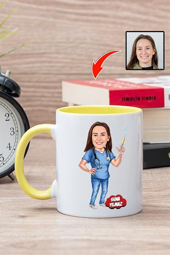 Anestezi Doktoruna Hediye Karikatürlü Kupa Bardak