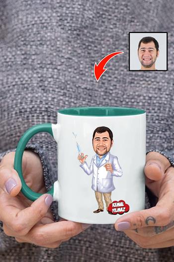 Anestezi Doktoruna Hediye Karikatürlü Kupa Bardak