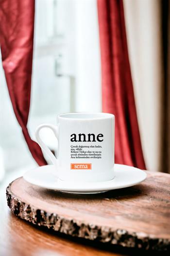 Anne Kelime Anlamı Beyaz Türk Kahvesi Fincanı