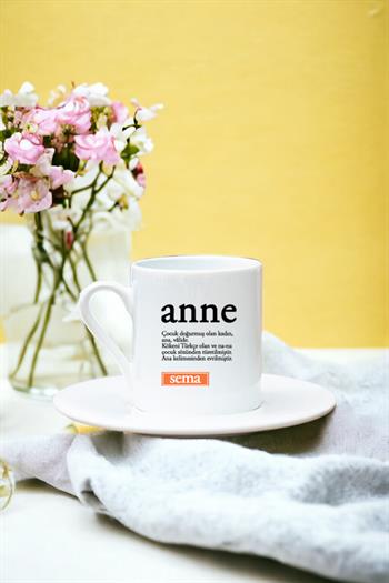 Anne Kelime Anlamı Beyaz Türk Kahvesi Fincanı