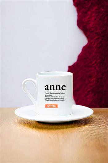 Anne Kelime Anlamı Beyaz Türk Kahvesi Fincanı