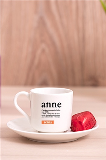 Anne Kelime Anlamı Porselen Türk Kahvesi Fincanı