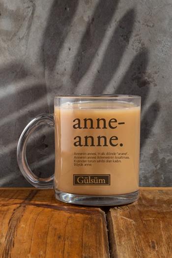 Anneanneye Anlamlı Anneler Günü Hediyesi Cam Kupa Bardak