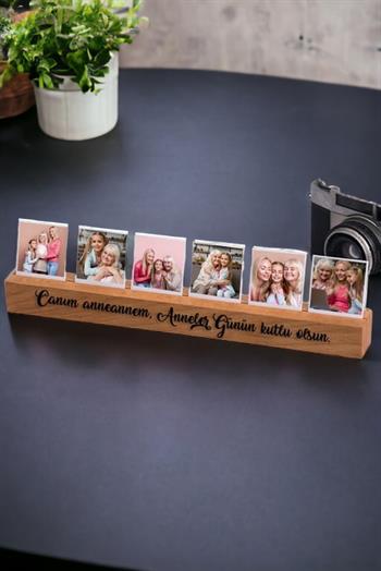 Anneanneye Babaanneye Hediye Anneler Günü Mesajlı Ahşap Stand