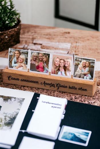 Anneanneye Hediye Masaüstü Fotoğraflı Ahşap Stand