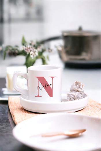 Anneler Günü Hediyesi Baş Harfli Üzeri İsim Yazılı Concept Türk Kahvesi Fincanı
