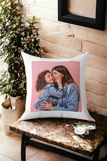 Anneler Günü Hediyesi Fotoğraflı Saten Kare Yastık