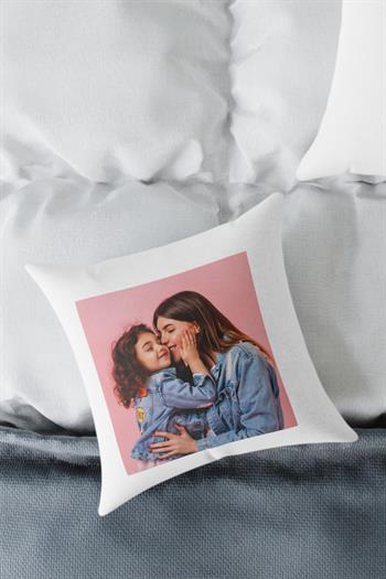 Anneler Günü Hediyesi Fotoğraflı Saten Kare Yastık