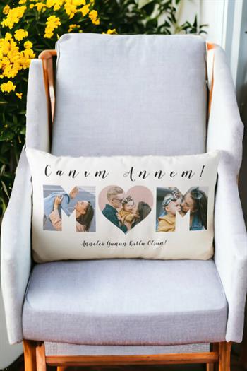 Anneler Günü Hediyesi Mom Tasarım Dikdörtgen Yastık