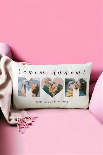 Anneler Günü Hediyesi Mom Tasarım Dikdörtgen Yastık