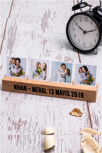 Anneye Dekoratif Hediye Fotoğraflı Ahşap Stand