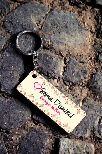 Annem İçin Hediye İsimli Dikdörtgen Anahtarlık