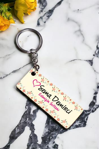 Annem İçin Hediye İsimli Dikdörtgen Anahtarlık