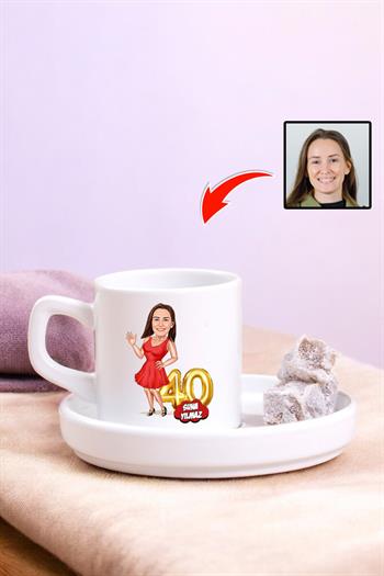 Anneye Doğum Günü Hediyesi Karikatürlü Kahve Fincanı