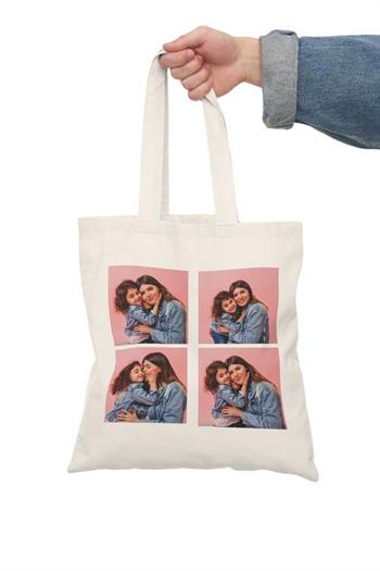 Anneye Hediye Fotoğraf Baskılı Bez Çanta