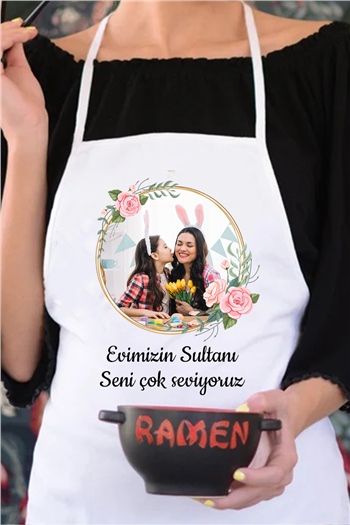 Anneye Hediye Fotoğraflı Mutfak Önlüğü