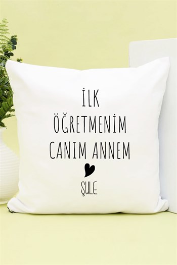 Anneye Öğretmenler Günü Hediyesi İsimli Kare Yastık
