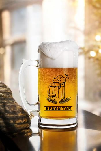 Arkadaşa Doğum Günü Hediyesi Baskılı Bira Bardağı